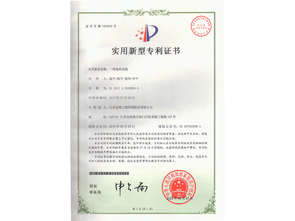 一種造紙毛毯 2