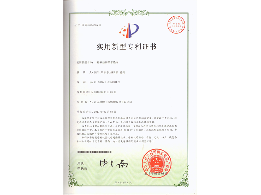 一種雙經(jīng)扁絲干燥網(wǎng)
